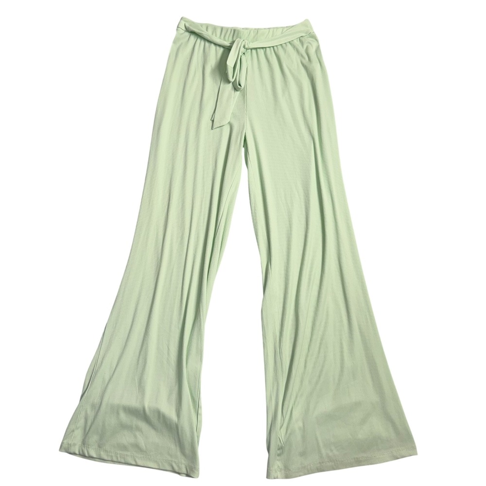 DISCREET NEW YORK CITY Women Light Green Wide Leg Palazzo Pants Size L - Picture 3 of 5